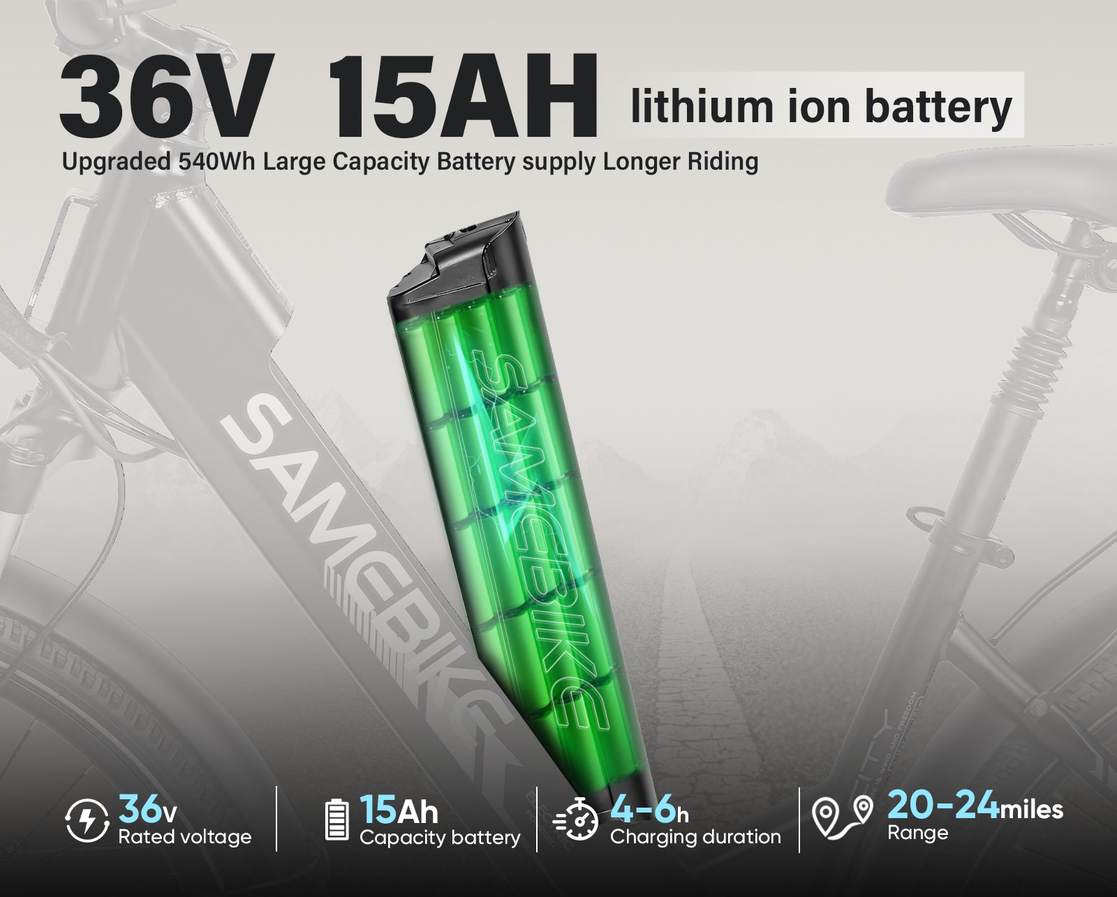 SAMEBIKE - RS A01 Pro T - | 500w | 36V 15AH | 10mil | 7-växlat |