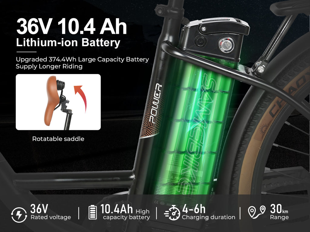 SAMEBIKE - TDE 10Z  - | 350w | 36V 10,4AH | 6mil | 7-växlat |