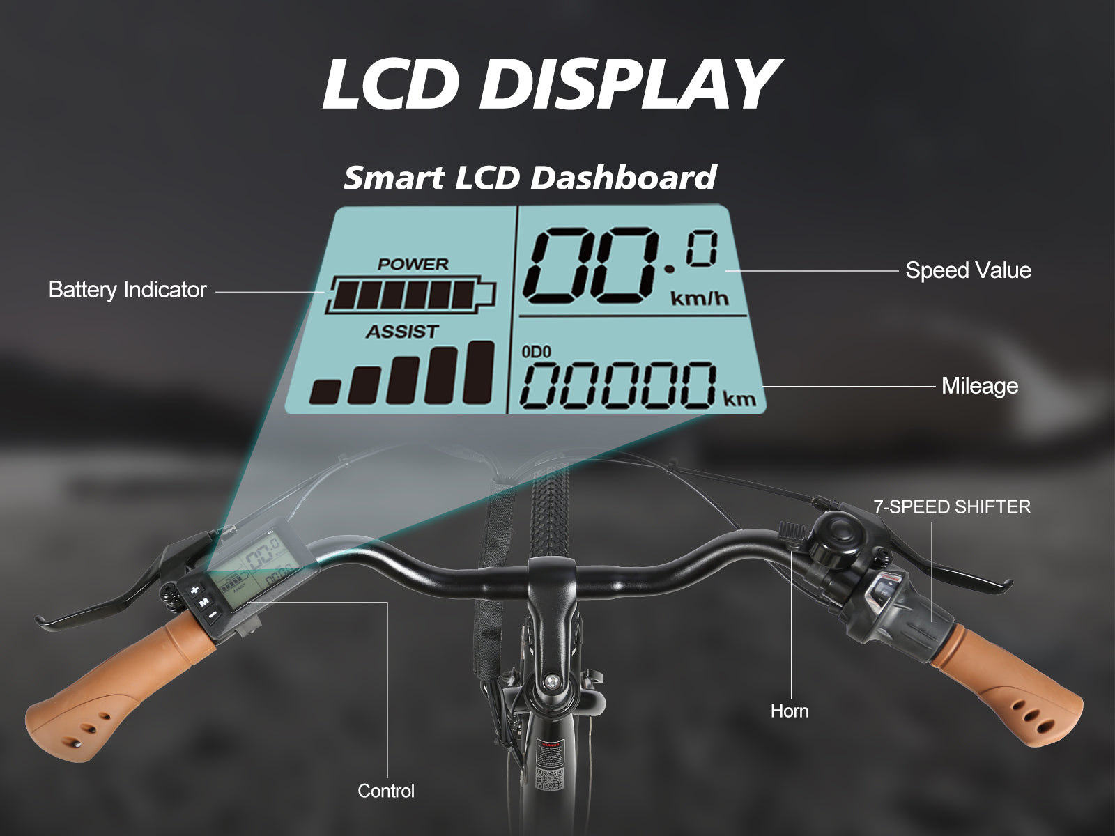 SAMEBIKE - TDE 10Z  - | 350w | 36V 10,4AH | 6mil | 7-växlat |