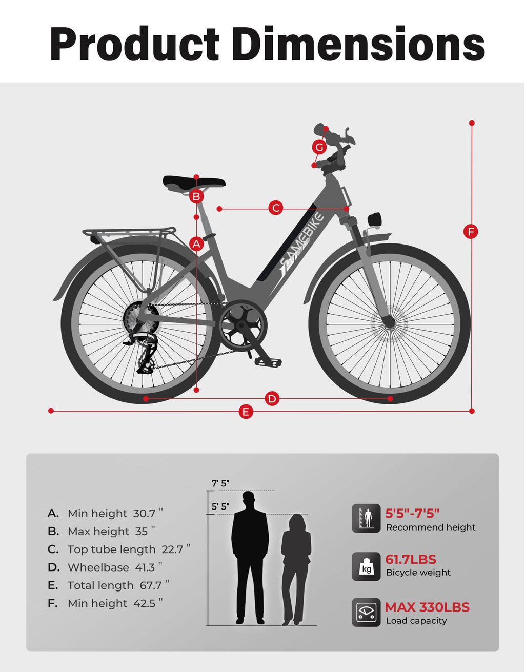 SAMEBIKE - RS A01 Pro T - | 500w | 36V 15AH | 10mil | 7-växlat |