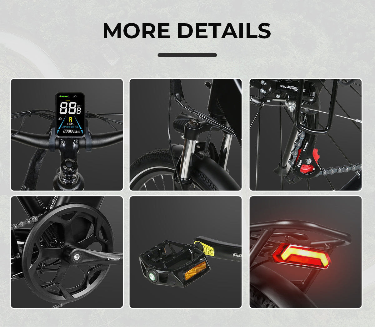 SAMEBIKE - RS A01 Pro T - | 500w | 36V 15AH | 10mil | 7-växlat |