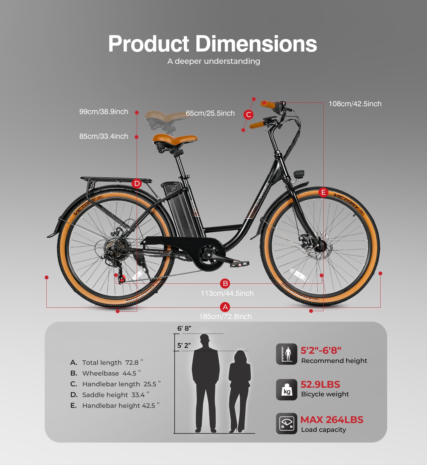 SAMEBIKE - TDE 10Z  - | 350w | 36V 10,4AH | 6mil | 7-växlat |