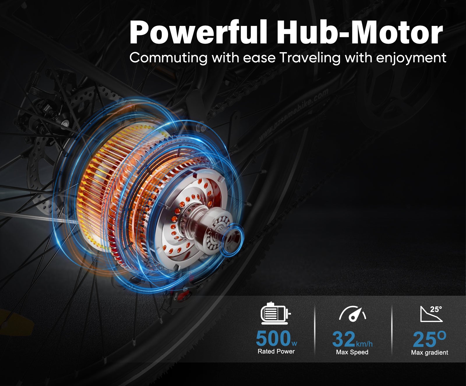 SAMEBIKE - RS A01 Pro T - | 500w | 36V 15AH | 10mil | 7-växlat |