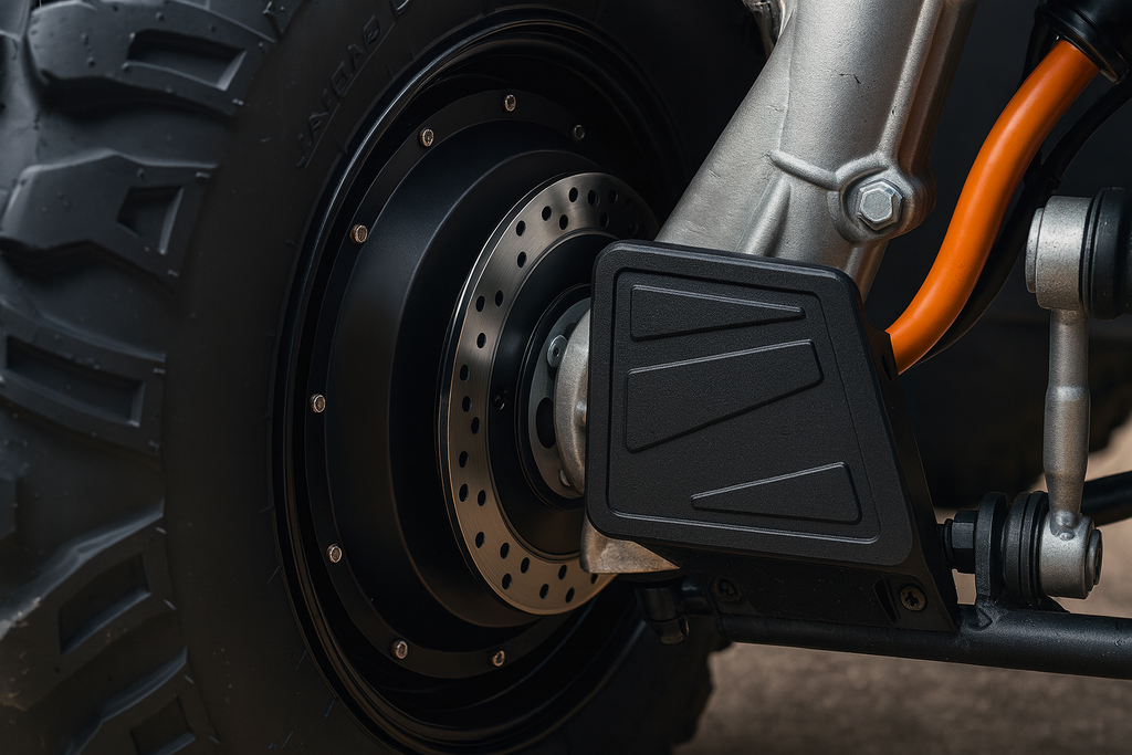 Elektrisk ATV -Powerland Tachyon (4WD, fyra individuella "in-wheel hubmotorer", 11mil)