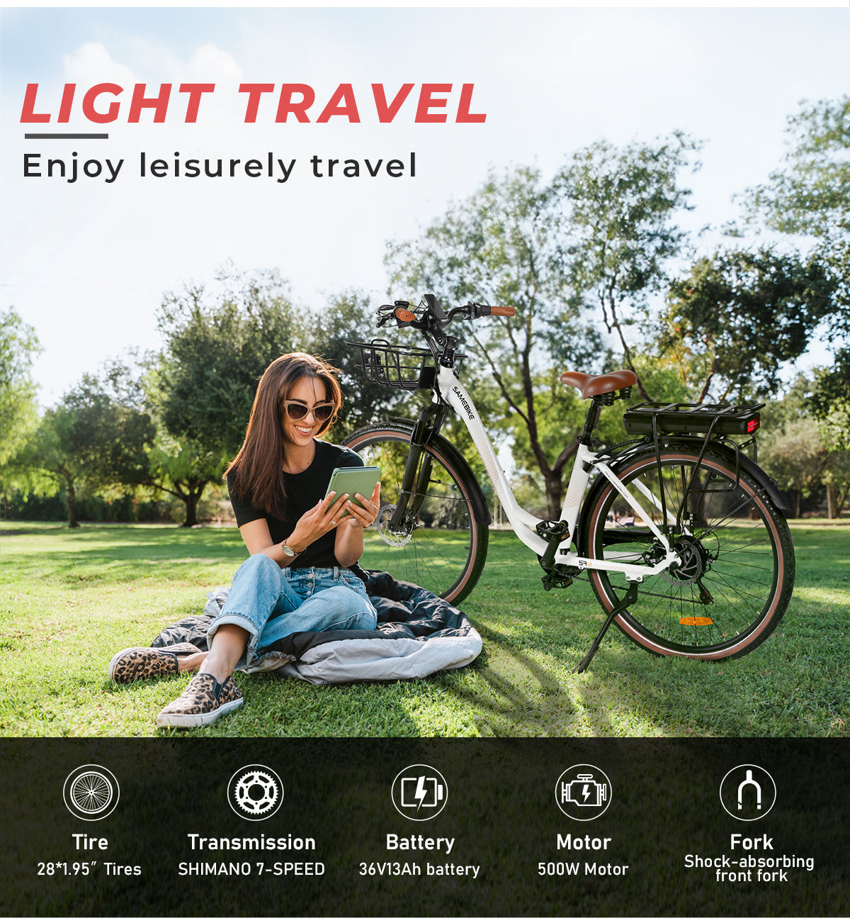 SAMEBIKE - RS A07  - | 500w | 36V 13AH | 8mil | 7-växlat |