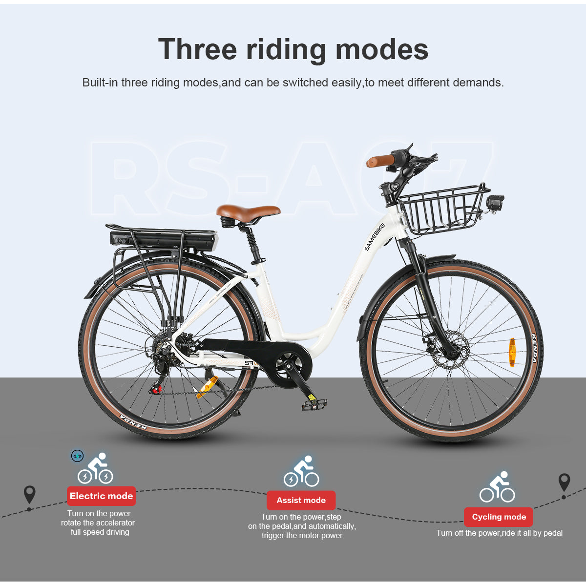 SAMEBIKE - RS A07  - | 500w | 36V 13AH | 8mil | 7-växlat |