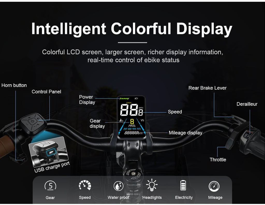 SAMEBIKE - RS A07  - | 500w | 36V 13AH | 8mil | 7-växlat |